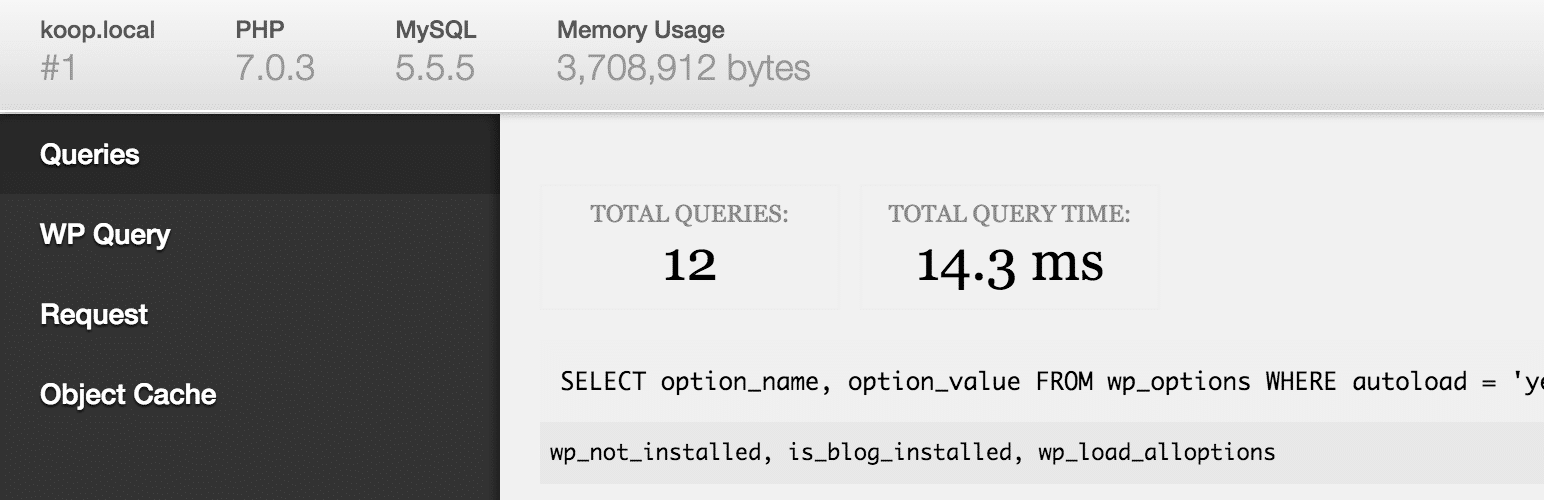 Barre de débogage : diagnostiquer WordPress