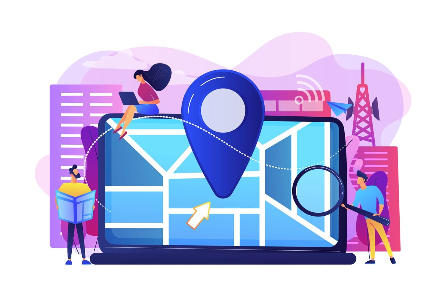 Local search optimization concept vector illustration
